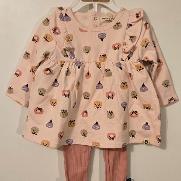 Rabbit bear pumpkin bow 2 pc set 12m - Picture 1 of 5